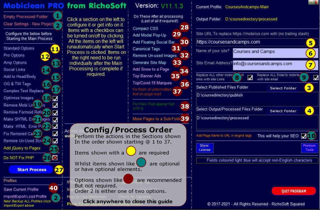 Mobiclean 11  F2 Process Order Guide