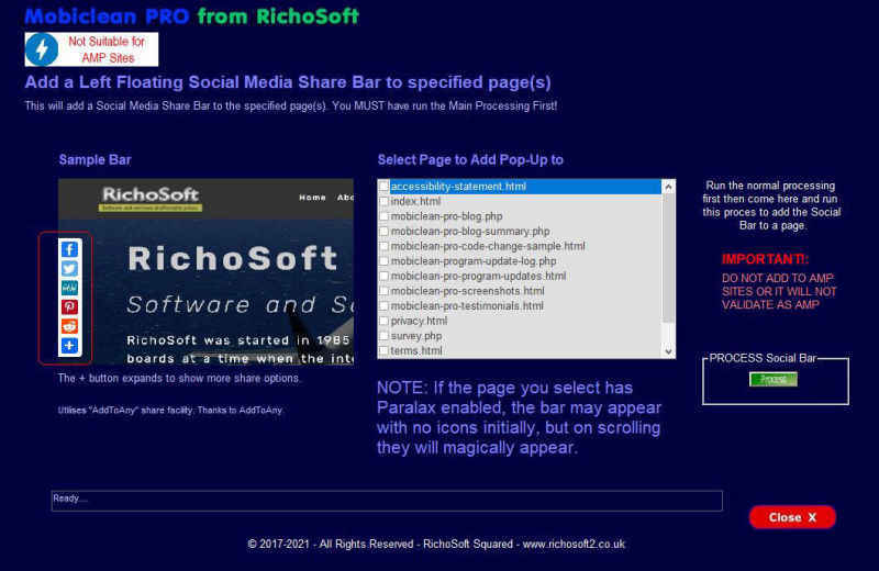 Mobiclean 11  Add Social Bar