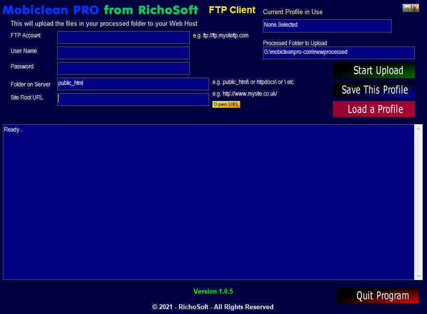 Mobiclean 11 Built In FTP Client
