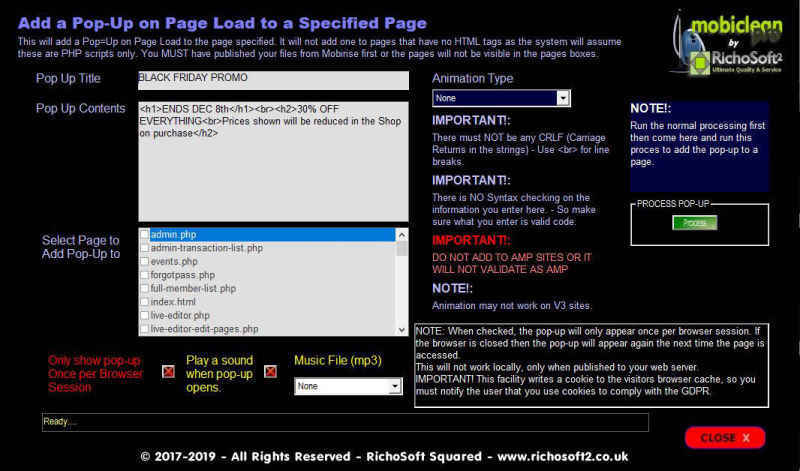 Mobiclean Add Modal Popup