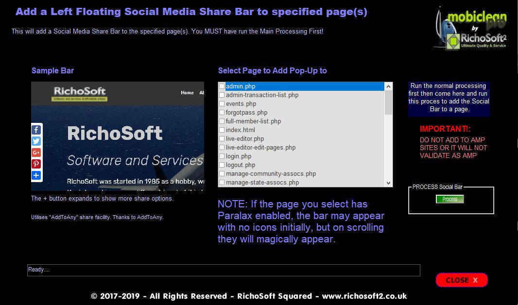 Mobiclean Add Social Bar