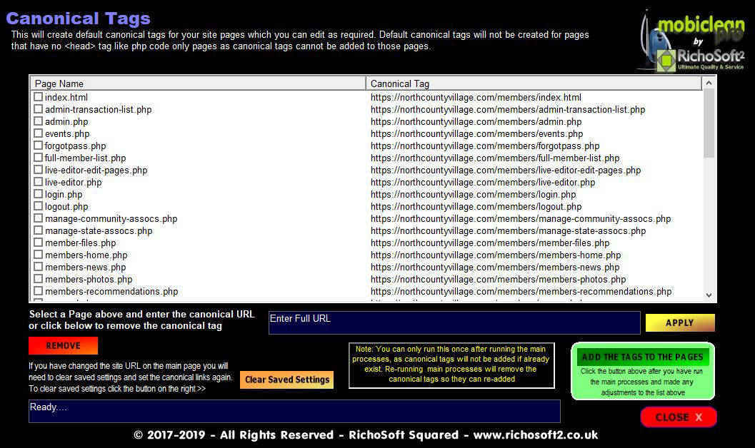 Mobiclean Canonical Tags