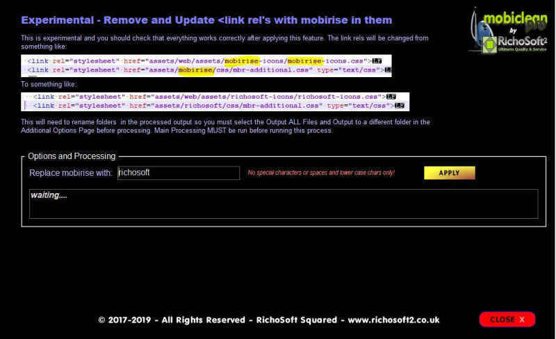 Mobiclean Remove MR in Link Rels