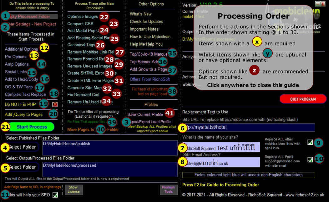 Mobiclean F2 Process Order Guide
