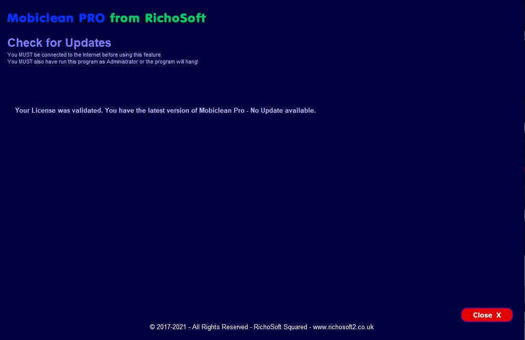 Mobiclean 11 Check For Updates